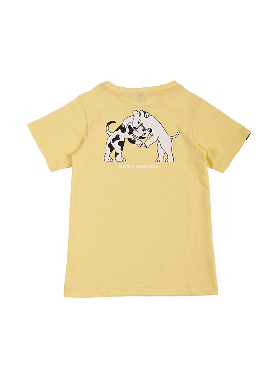 MANTO kids t-shirt DOGS yellow