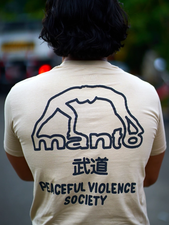 MANTO t-shirt SOCIETY 25 beżowy