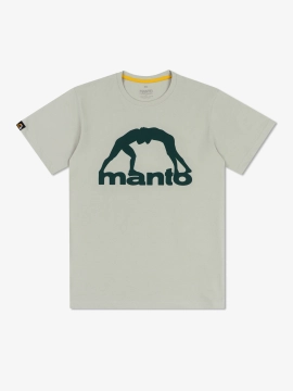 MANTO t-shirt VIBE 25 jasnoszary-ciemnozielony