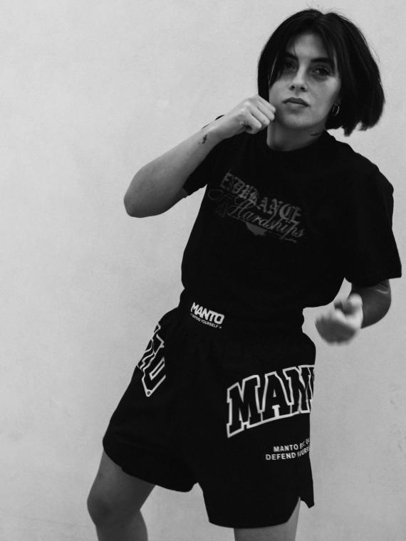 MANTO spodenki bokserskie VARSITY czarne