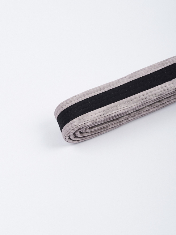 MANTO pas do BJJ dla dzieci TAG szary z czarną belką