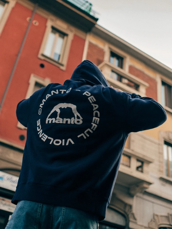 MANTO bluza z kapturem LABEL 25 OVERSIZE granatowa