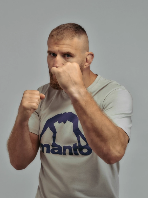 MANTO t-shirt VIBE 25 jasnoszary-ciemnofioletowy