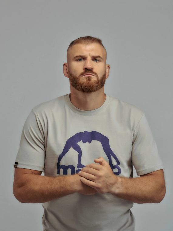 MANTO t-shirt VIBE 25 jasnoszary-ciemnofioletowy