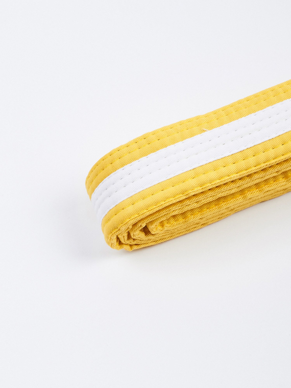 MANTO pas do BJJ dla dzieci TAG żółty z białą belką