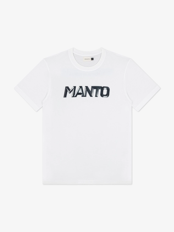 MANTO t-shirt METAL LOGOTYPE biały