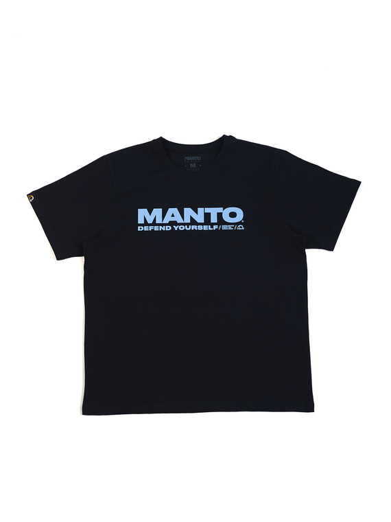 MANTO  t-shirt DEFEND OVERSIZE czarno - błękitny