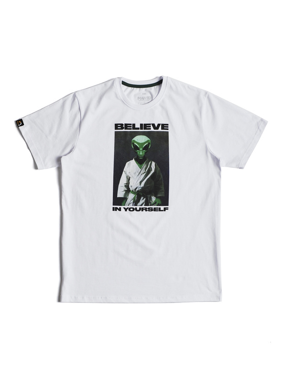 MANTO t-shirt BELIEVE biały