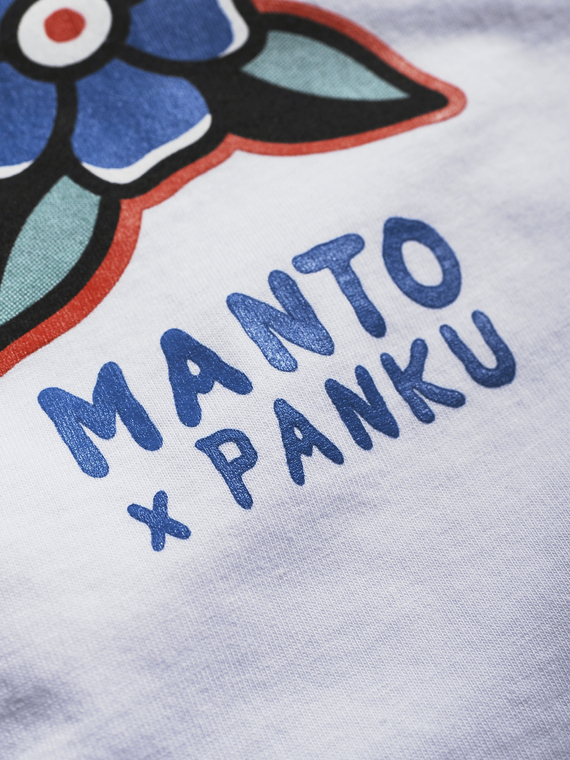 MANTO x Panku t-shirt RIP biały