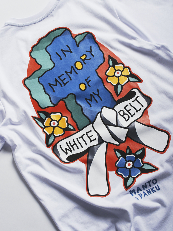 MANTO x Panku t-shirt RIP biały